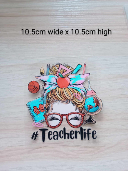 Adhesive UV DTF Teacher - CLICK ON PIC TO VIEW ALL AVAILABLE