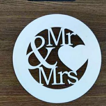 Mr & Mrs 20cm (WHITE ACRYLIC)