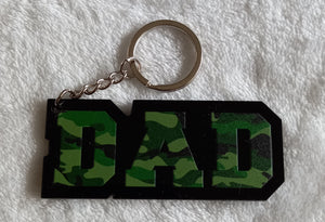 DAD printed keyring. 7.5cm long. Backs are blank.