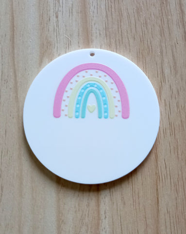 6cm printed rainbow acrylics (remove plastic before adding design)