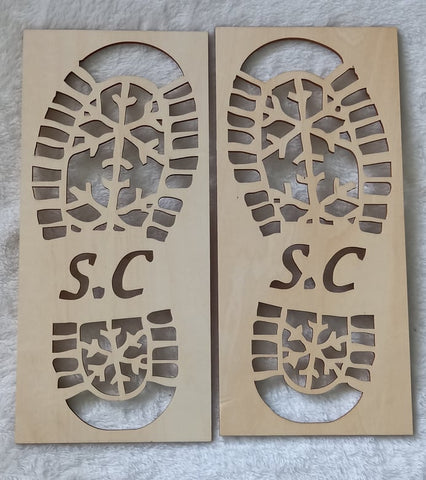 Santa boot stencils - Plywood (set of 2 pcs) size 27.5cm x 12.5cm