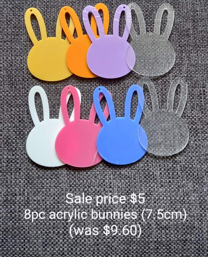 Bunny acrylics x 8pc