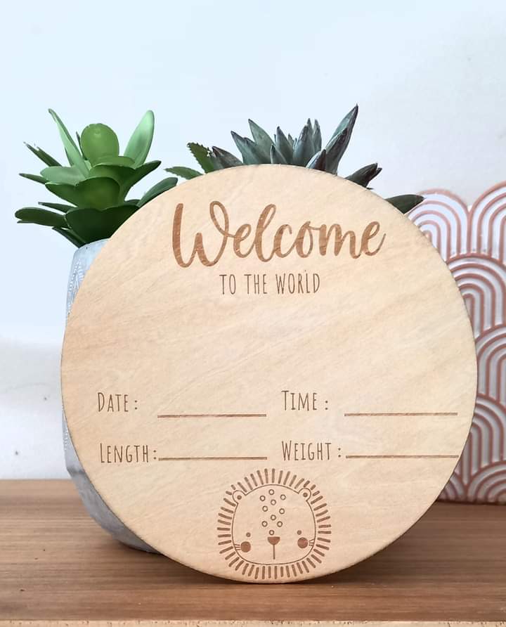 14cm PLYWOOD WELCOME sign