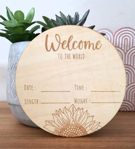 14cm Plywood Welcome sign