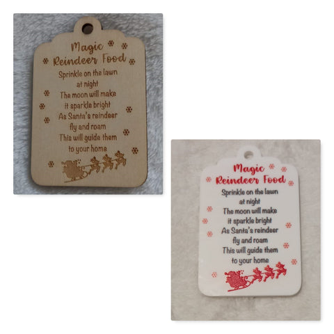 Magic reindeer food tags (8x5cm plywood)