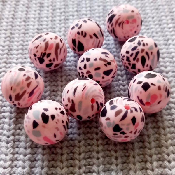 19mm PATTERNED Round (price per bead)