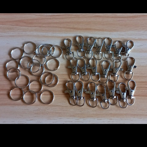 20 pc clip and split ring set (2cm split ring)