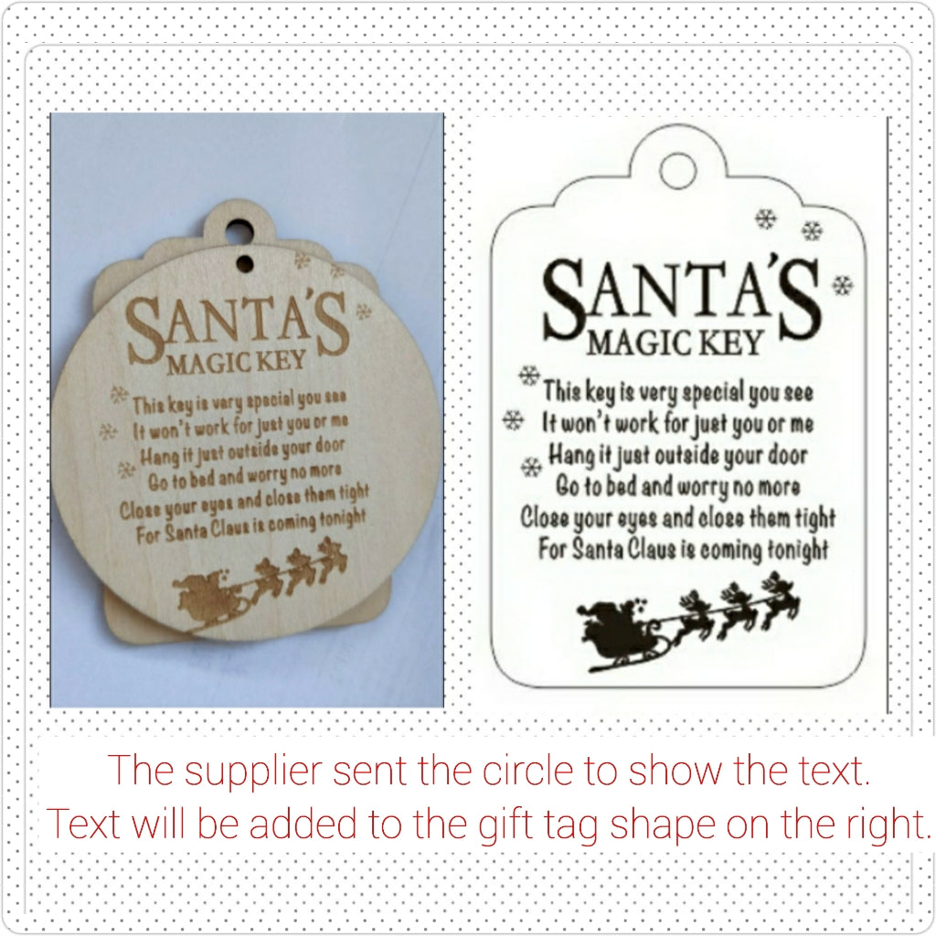 Plywood Santa key tag 6x9cm