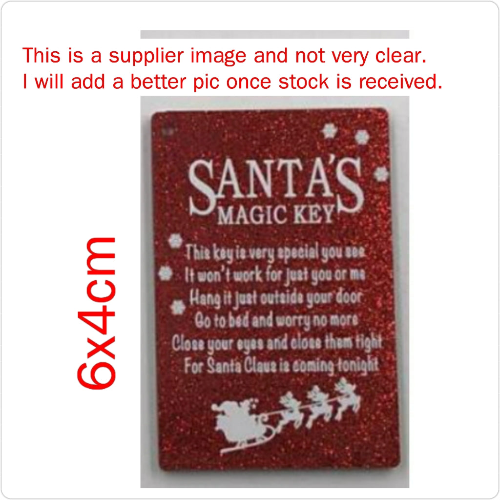 Red glitter acrylic SANTA KEY & TAG (sold separately) see further details below